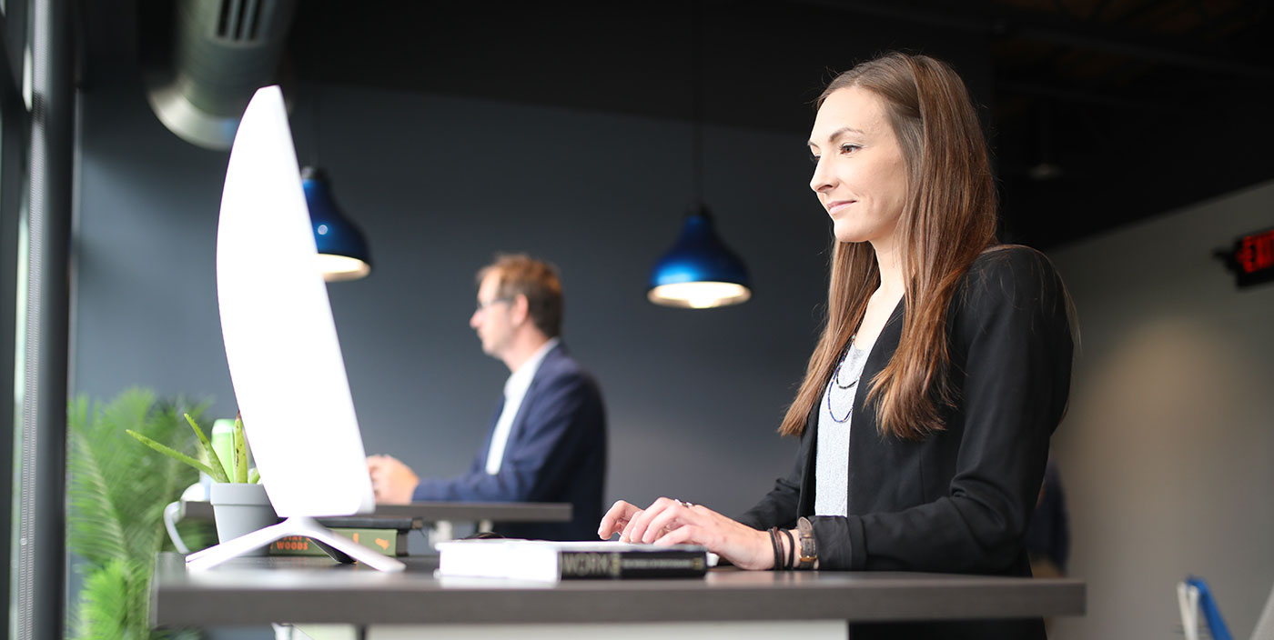 Woman working at a desk