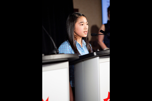 Girl at podium