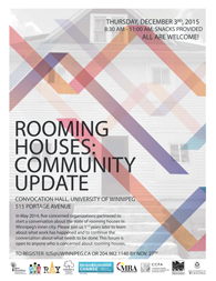 rooming house update event poster