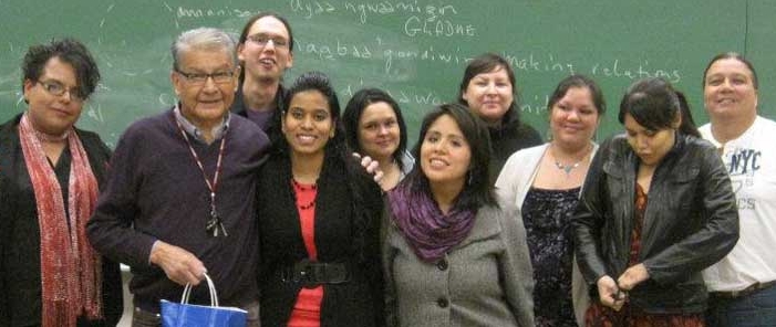 Students with Dr. Tobasonakwut Kinew 