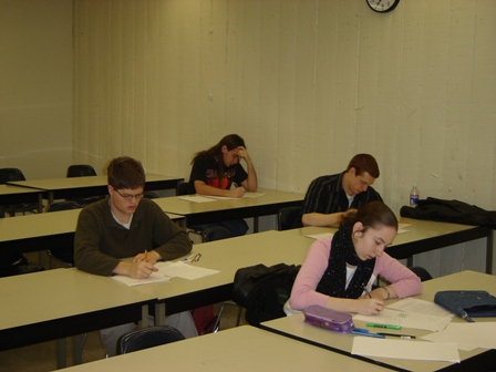 Students working on the Putnam