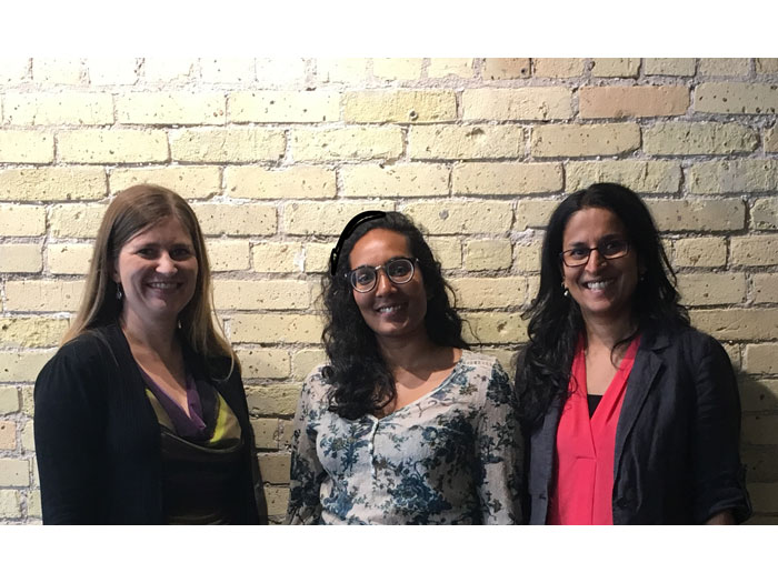 Amanda with her supervisors: Karla Zubrycki (Project Manager, Water Program) & Dimple Roy (Director, Water Program)