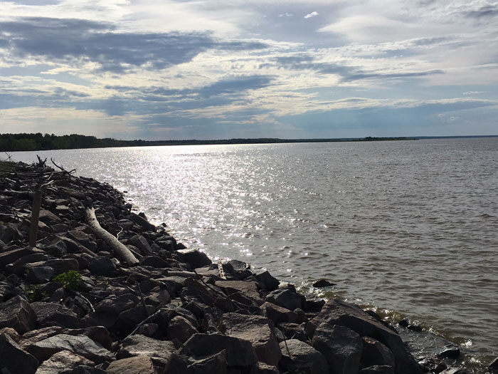 On the shore of Lake Winnipeg in Sagkeeng First Nation during the International Climate Summit.