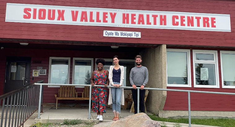 Bunmi and Amber at Sioux Valley Dakota Nation