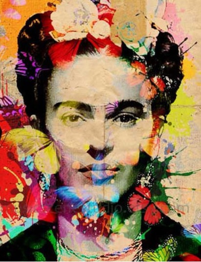 Colourful image of artist Frida Kahlo