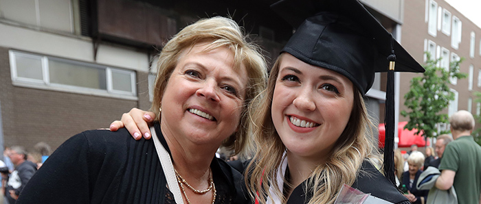 A mother with her daughter after the convocation ceremony.