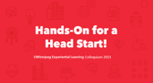 Red background white text reading "hands-on for a head start!"
