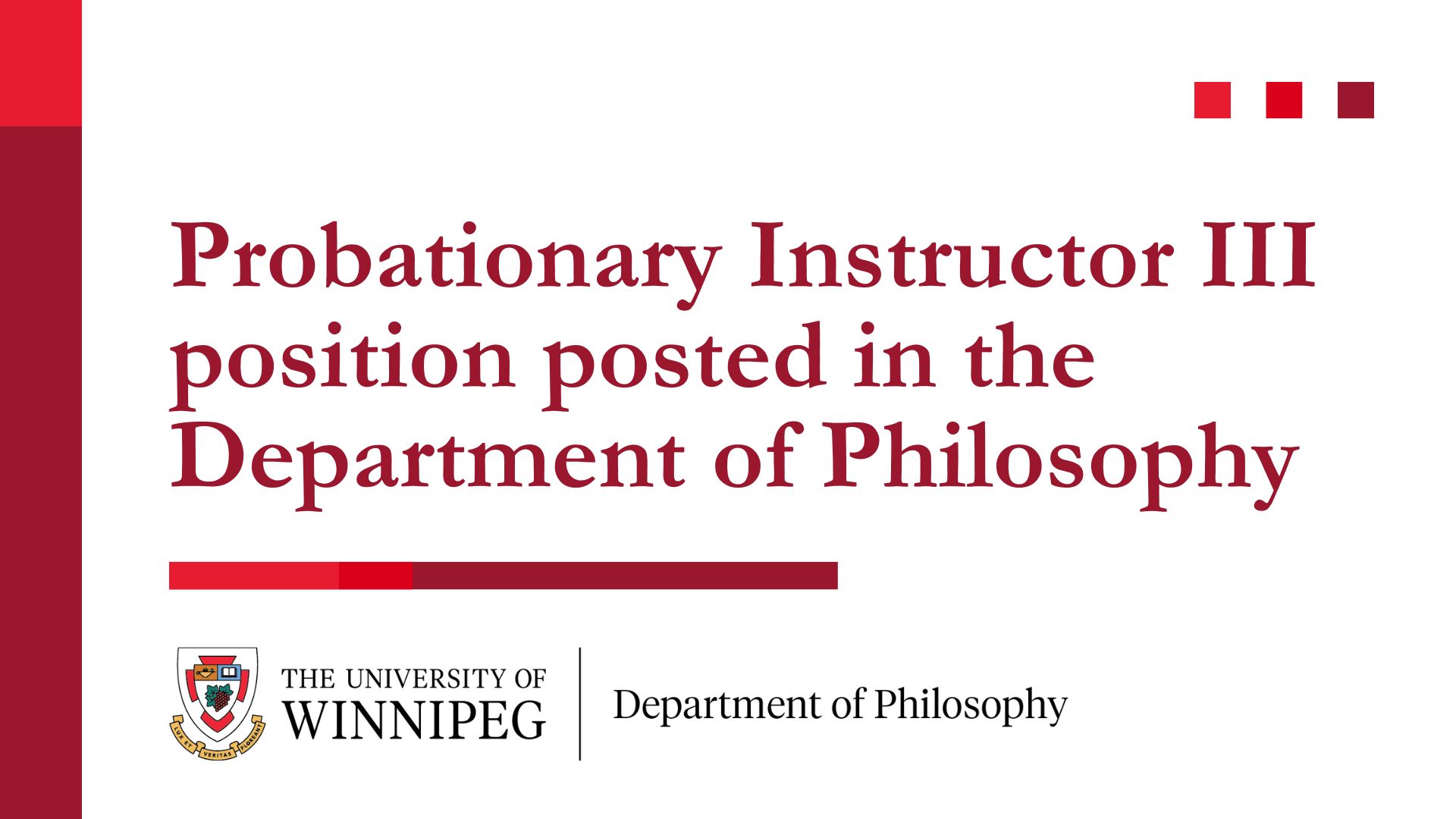 Probationary Instructor III in Philosophy
