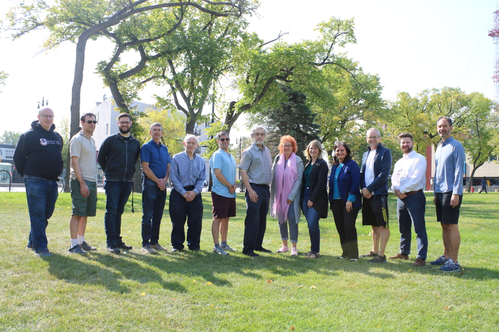 department members standing outside