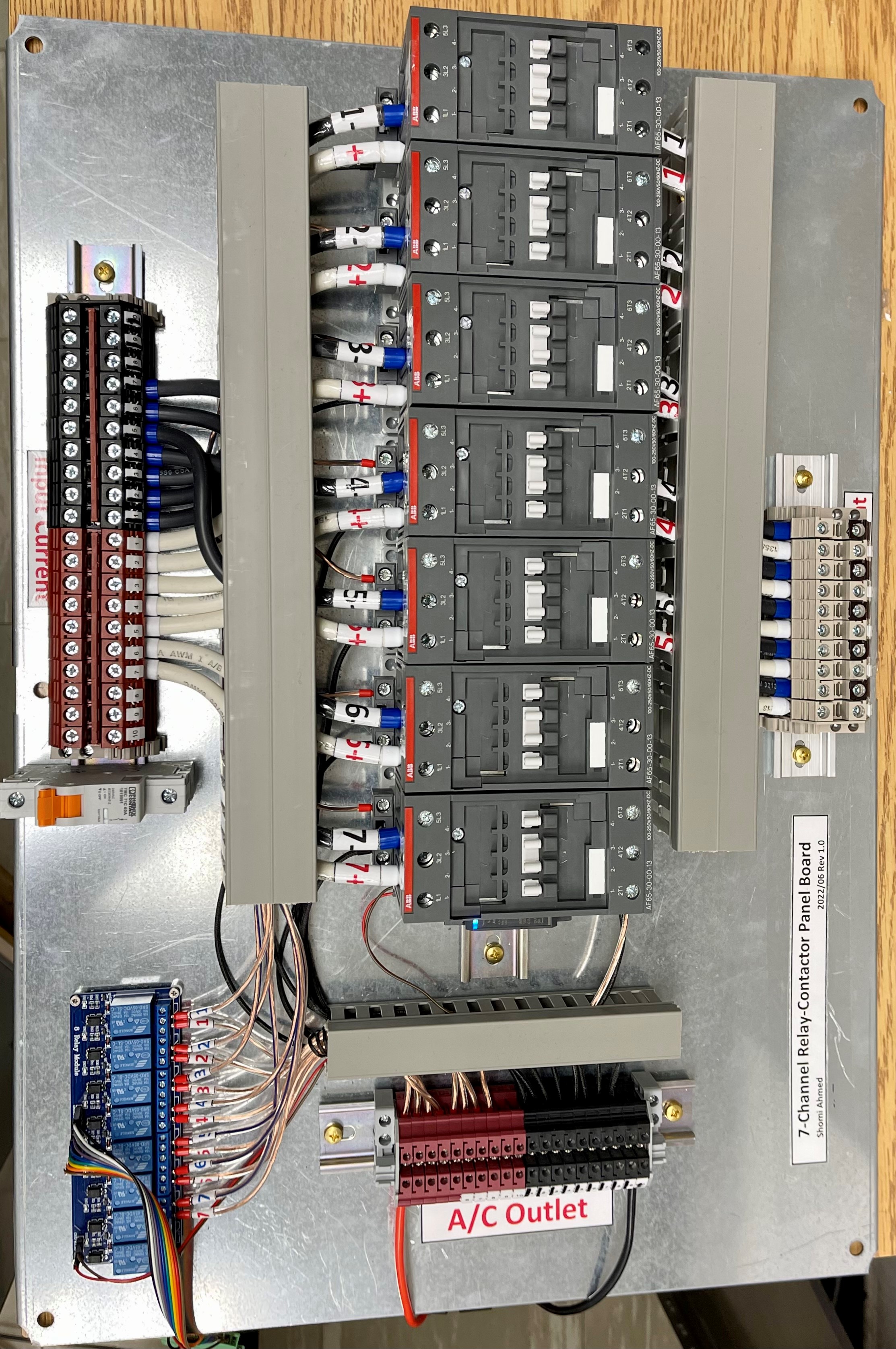 Fig. 6: 7-Channel Relay-Contactor Panel Board