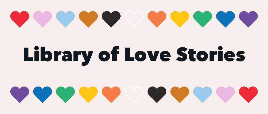 "Library of Love Stories" banner