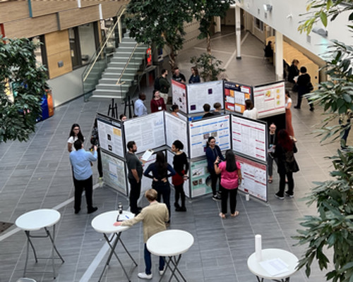 view of posters from atrium
