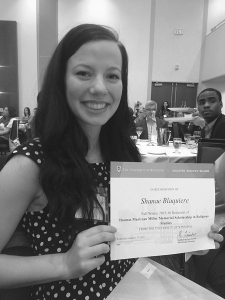 Award winner Shanae Blaquiere (photo courtesy of Jane Barter)