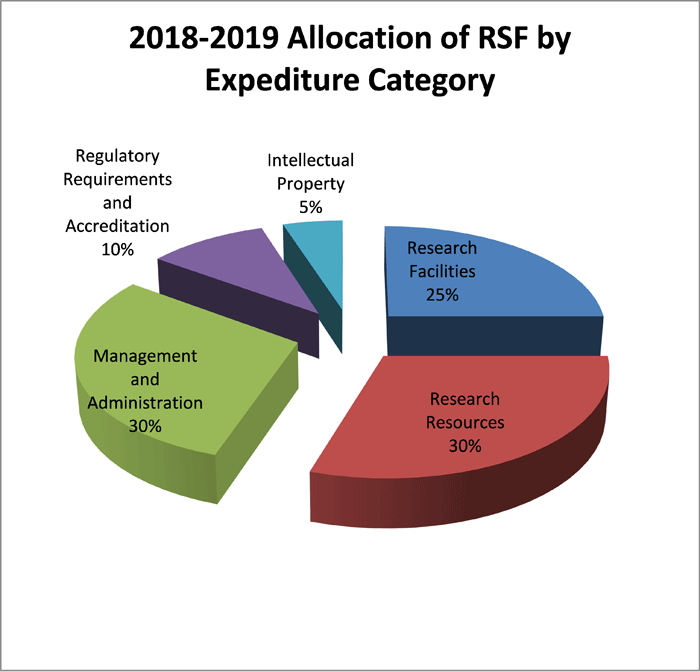 Pie Chart of Allocation of RSF by category