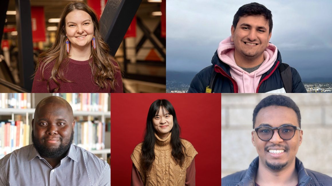 Top row (left to right): Annie Martel and Pranav Sadana. Bottom row (left to right): Ayomide Fatogun, Isabella Lu, and Hassan Abdulkadir.