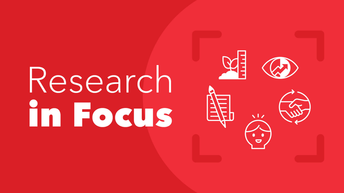 Research in Focus, red banner with white text