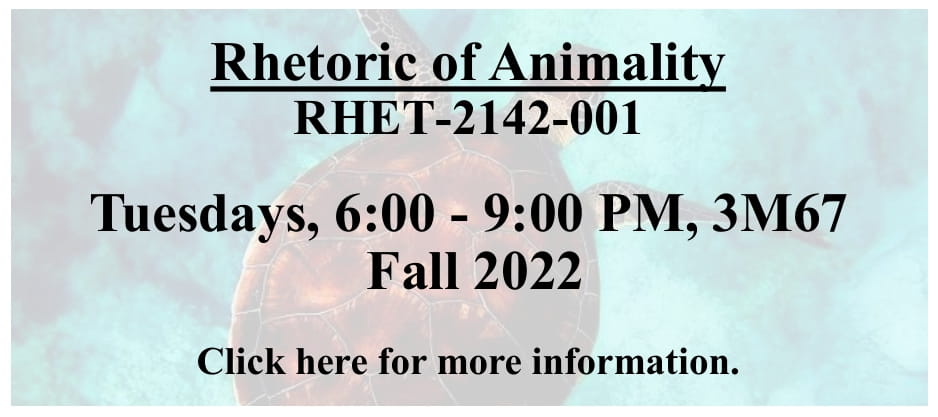 RHET-2142 Rhetoric of Animality, Click to see more