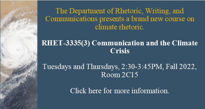 RHET-3335 Communication and Climate, click for further information