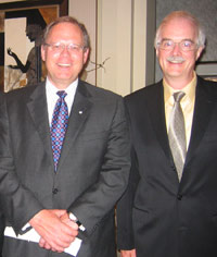 Sandy Riley and Nolan Riley at opening of the H. Sanford Riley Centre of Canadian History