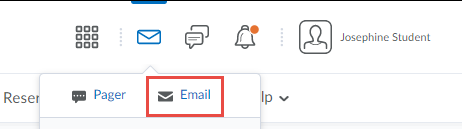 Location of Email icon