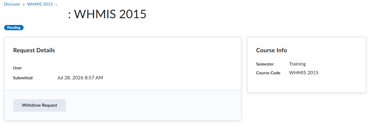 Request Details page showing a pending approval request