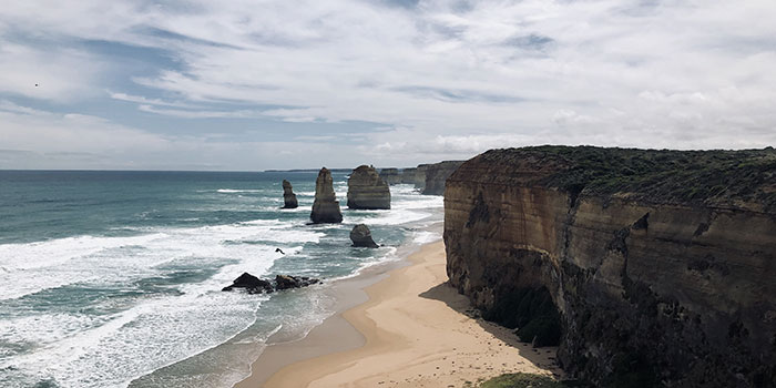 The Twelve Apostles.  Collection of limestone stacks off the shore of Port Campbell National Park, Victoria, Australia.