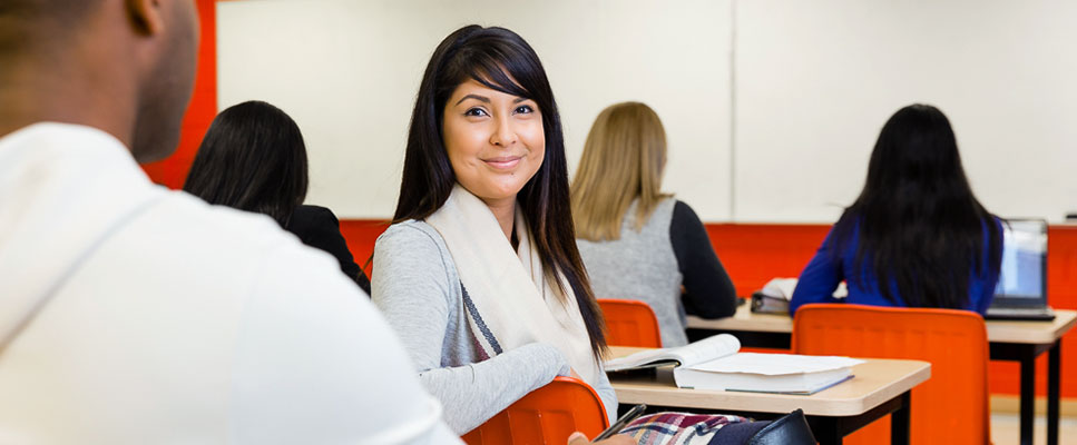 Student in classroom