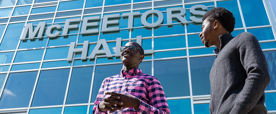 Students outside McFeetors Hall