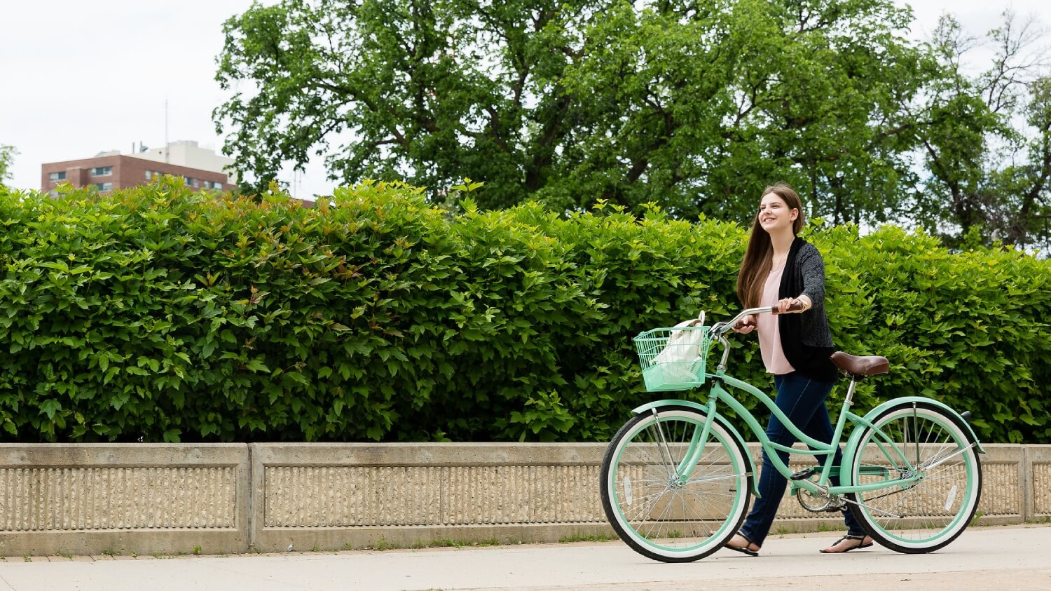 Student on a bike