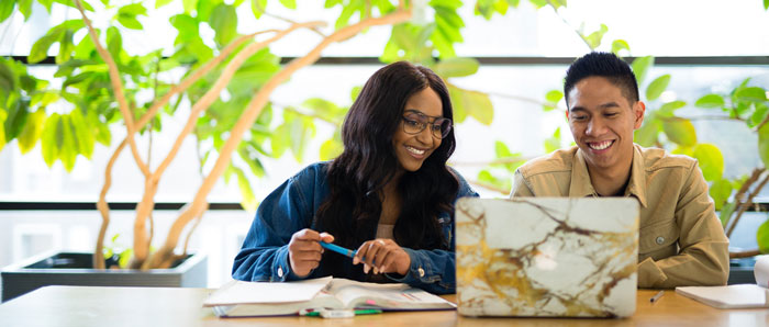 students studying