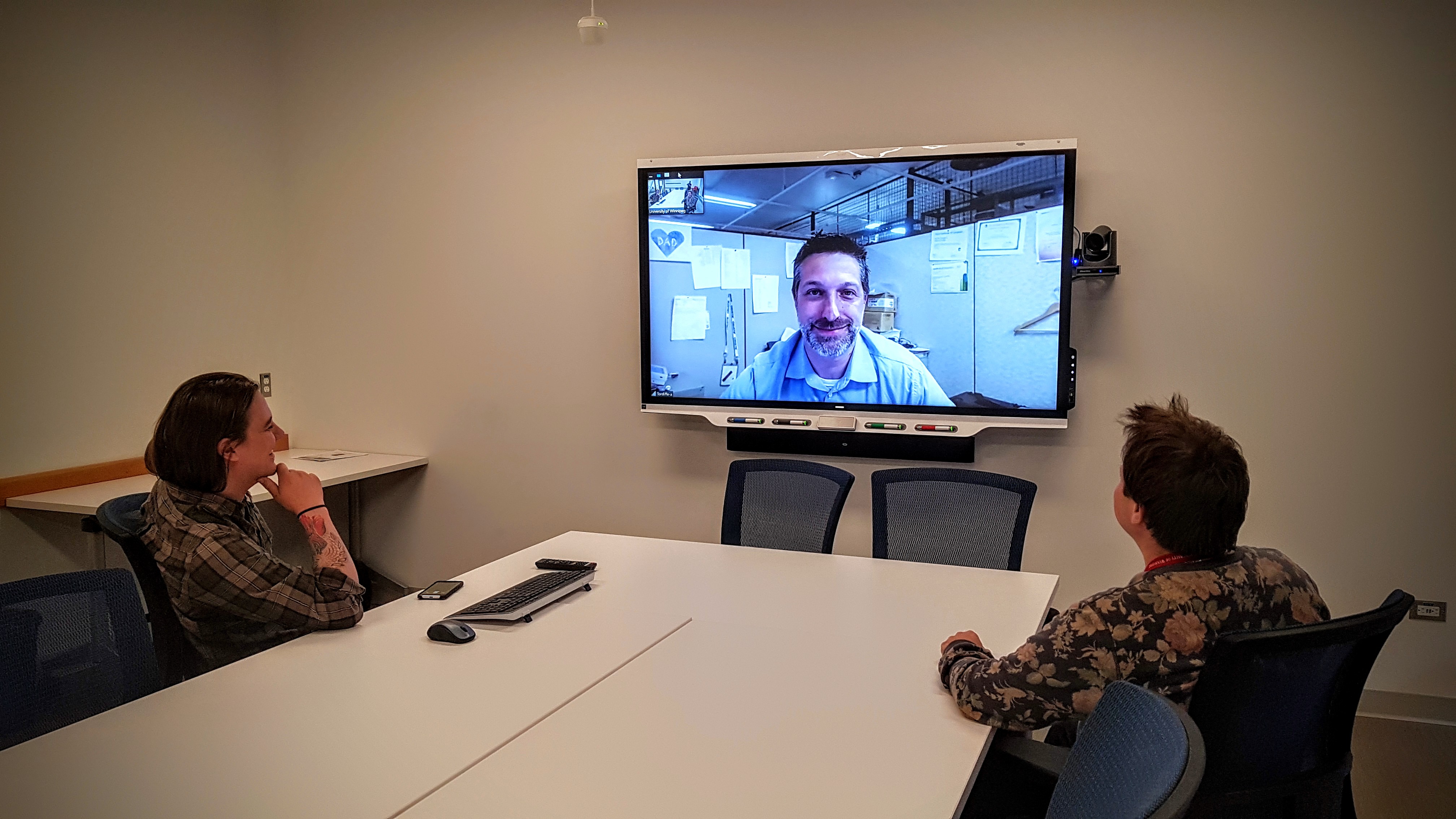 People in a video conference. 