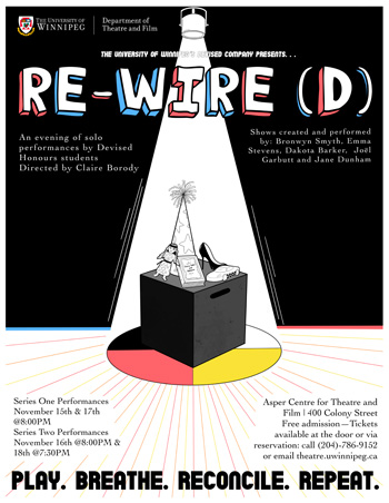poster including objects on a mime cube set on a medicine wheel