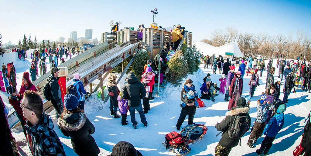 A toboggan run at Festival du Voyageur