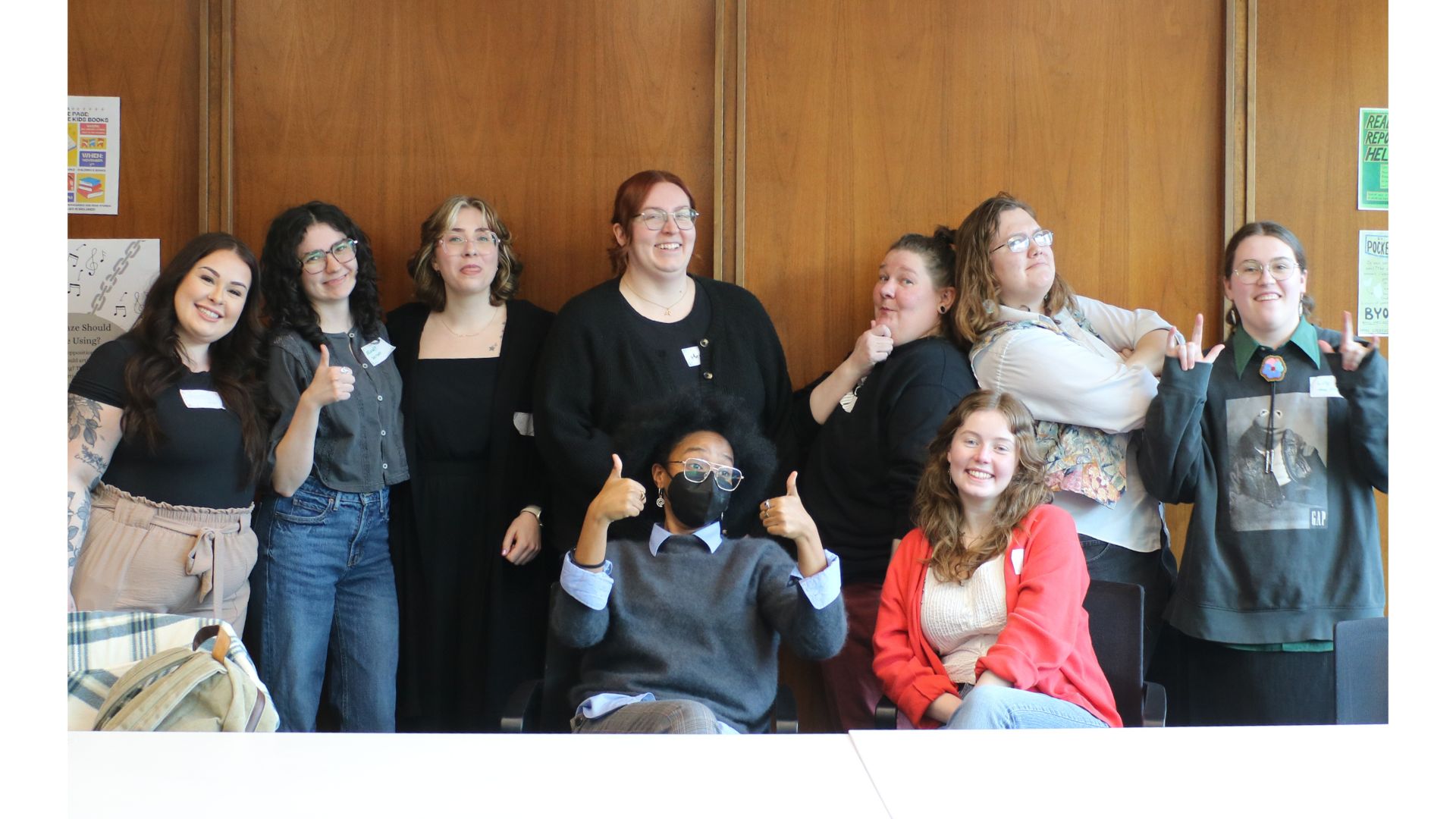 Back: Kristee Kuz, Delaney Grant, Piper Scholz, Meredith Clark, Alexis Brown, Anna Hunter, Lily Gautron; Front: Mahlet Cuff, and Katie Buckberger