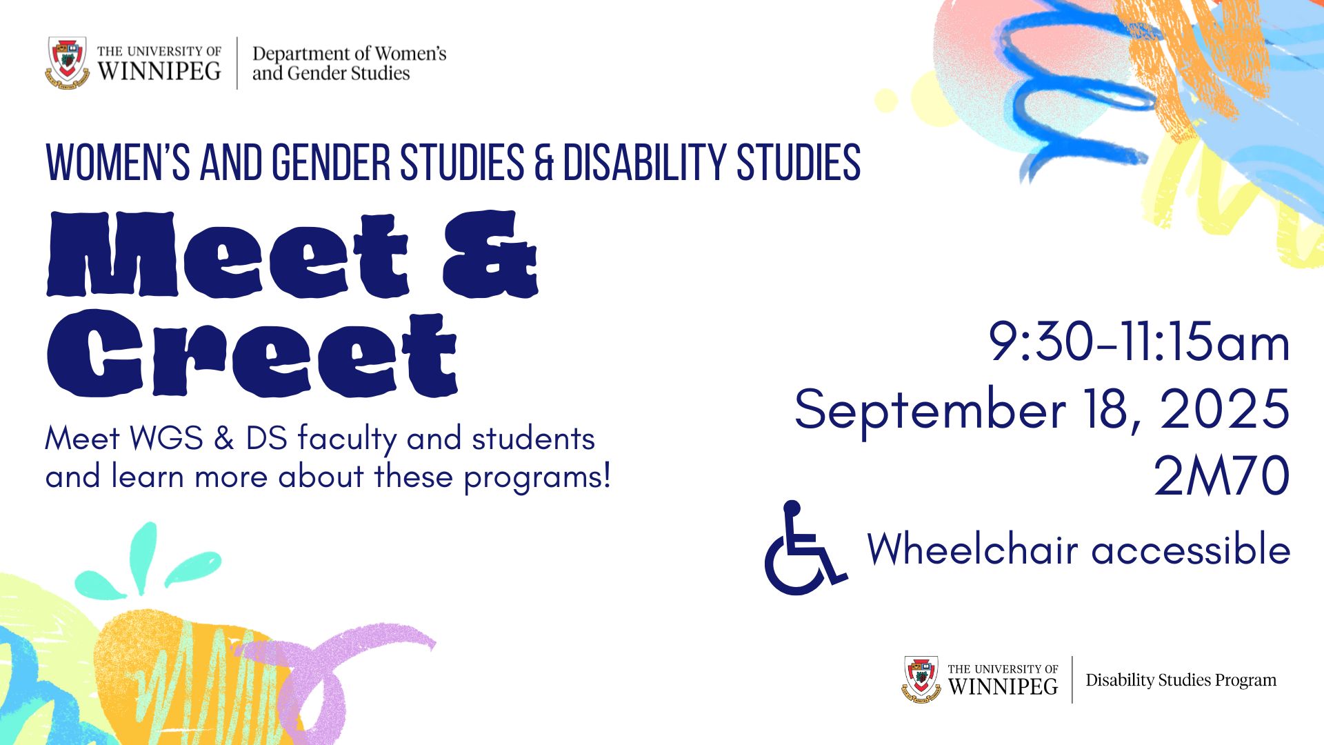 WGS/DS Meet & Greet; Meet WGS & DS faculty and students and learn more about these programs!
