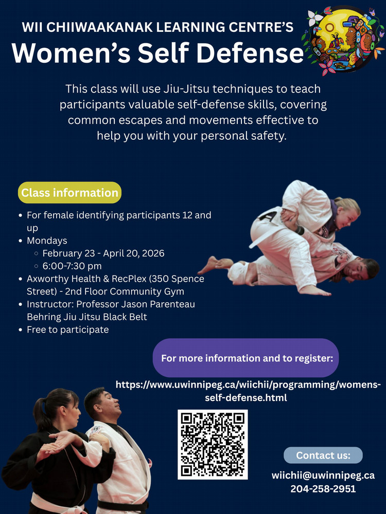 Image shows a program poster for Indigenous STEAM Camp with dates as noted above. Contact info for Julie Hiebert is also listed as j.hiebert@uwinnipeg.ca